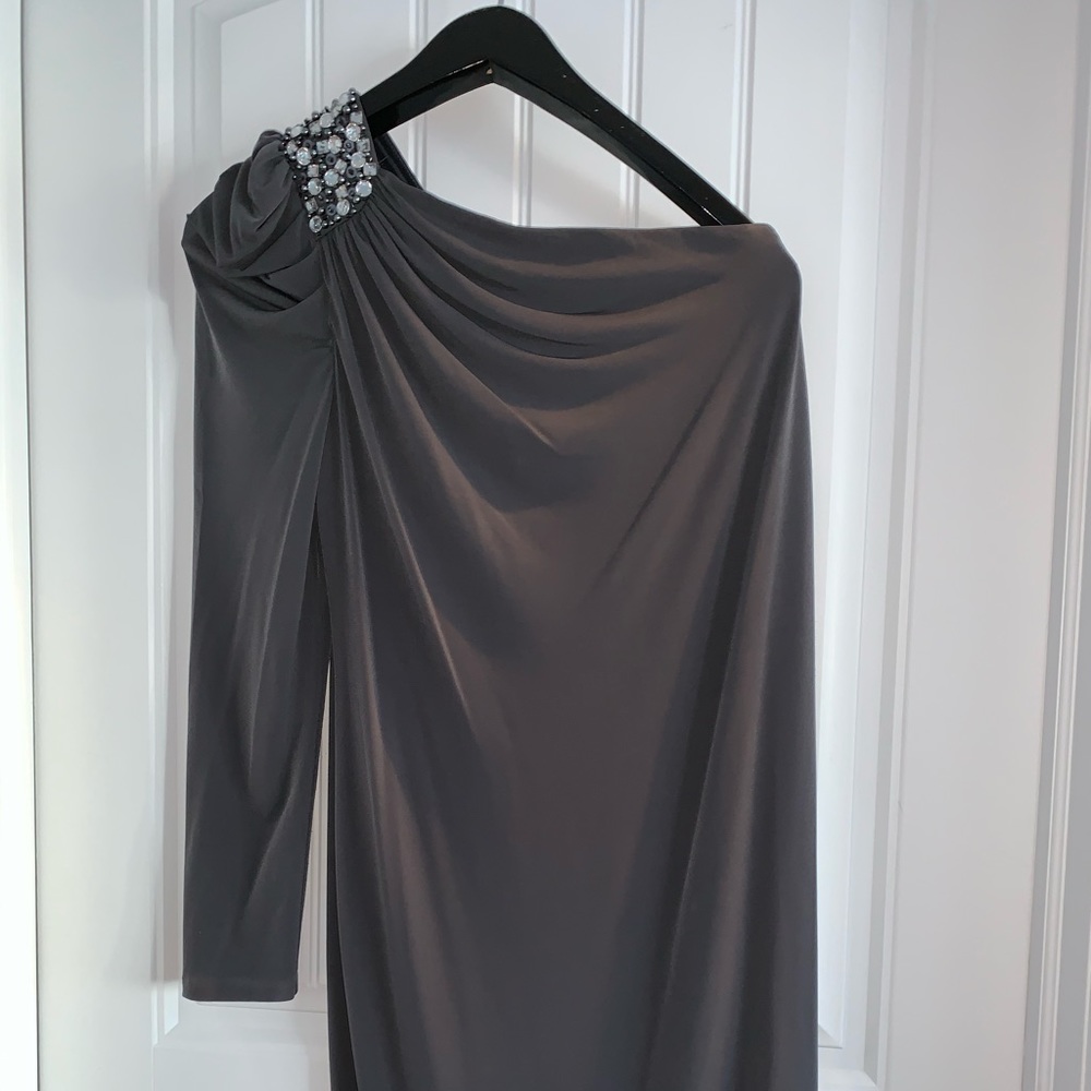 On Shoulder Dress with Crystals